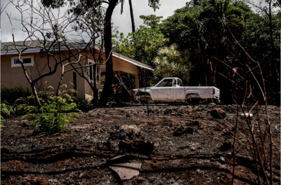 Maui residents get a close up look at the burn scar where their homes once stood